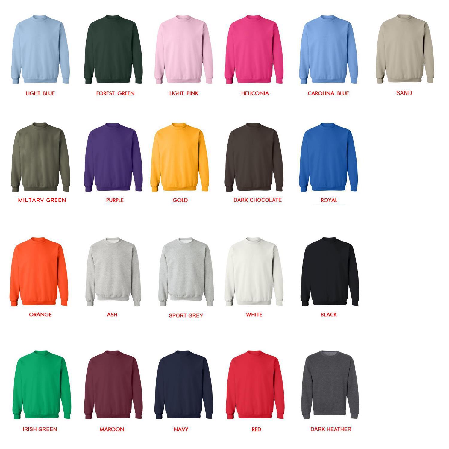 sweatshirt color chart - Schnauzer Gifts Shop