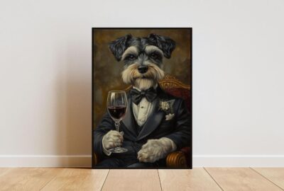 Schnauzer Miniature Tuxedo Suit Portrait Wall Art