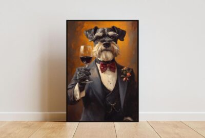 Schnauzer Giant Tuxedo Suit Portrait Wall Art