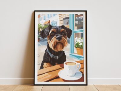 Schnauzer Miniature Coffee Cozy Cafe Wall Art