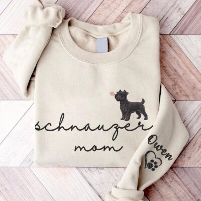 Schnauzer Miniature Mom Embroidered Sweatshirt