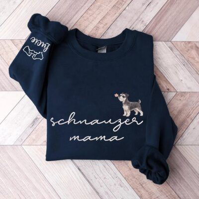 Schnauzer Miniature Mama Embroidered Sweatshirt