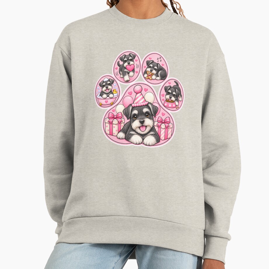 ssrcooversized_sweatshirtwomens_01oatmeal_heatherfrontsquare_productx1000 - Schnauzer Gifts Shop