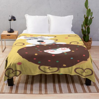 Schnauzer Iconic Illustration Throw Blanket