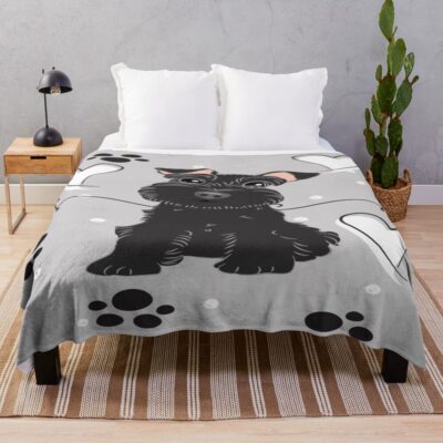 Schnauzer Retro Artwork Throw Blanket