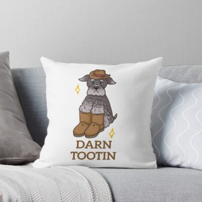 Schnauzer Retro Illustration Throw Pillow
