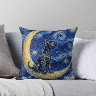 Schnauzer Heritage Illustration Throw Pillow