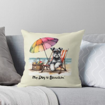 Schnauzer Vintage Style Throw Pillow