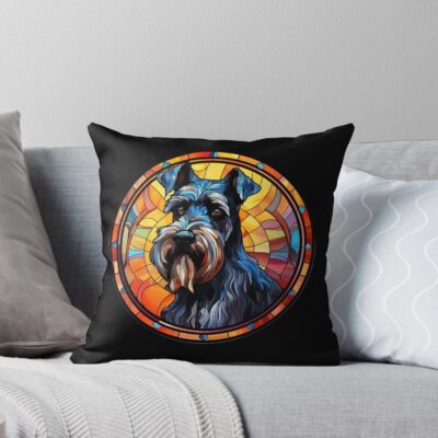Schnauzer Legacy Illustration Throw Pillow